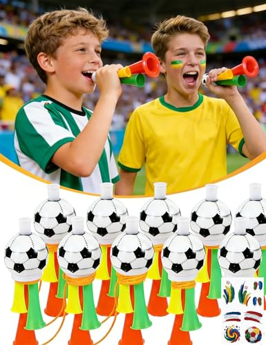 HHUXIUE Fußball-Fan-Horn mit Umhängeband – lauter Kunststoff-Stadion-Geräuschmacher für Sportspiele, Heckklappenpartys & Jubeln