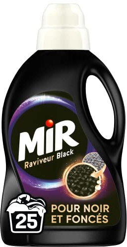 Mir Black Ravive & Repare – 25 Waschgänge (1,5 l) – flüssiges Waschmittel speziell für Wäsche, Schwarz – Auffrischung