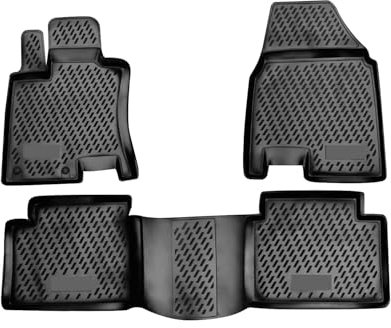 OMAC Gummimatten Fußmatten kompatibel mit Nissan Qashqai +2 2008-2014 TPE Matten Schwarz 4X