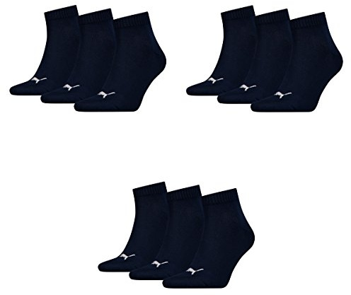 PUMA 9 Paar Unisex Quarter Socken Sneaker Gr. 35-49 für Damen Herren Füßlinge, Farbe:321 - navy, Socken & Strümpfe:35-38