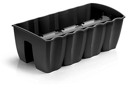 Modern flower pot on the railing Prosper Plast Crown Flowerpot (600mm, Anthracite)