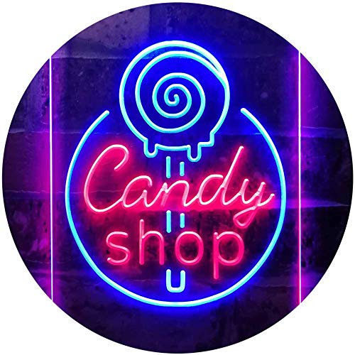 ADVPRO Candy Shop Sweet Kid Room Dual Color LED Barlicht Neonlicht Lichtwerbung Neon Sign Blau & Rot 300 x 400mm st6s34-i3219-br