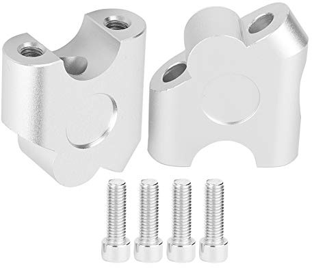 Hlyjoon 22mm Universal Motorcycle Handlebar Riser Clamp Back Move Stem Adapter Lift (Chrome)