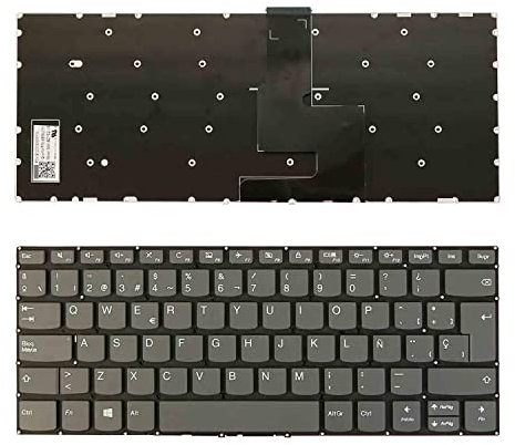 PORTATIL MOVIL - Teclado Compatible con Lenovo Yoga 520-14IKB 720-15IKB Gris SIN Marco