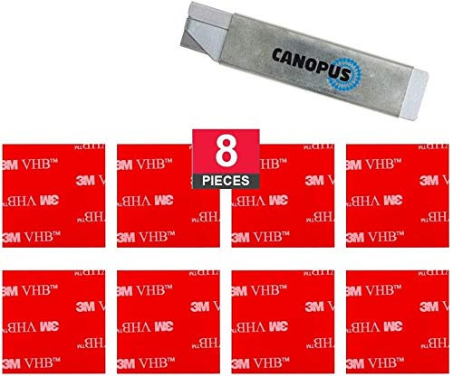CANOPUS Double Sided Adhesive Pads Clear, 38.1 mm x 38.1 mm 8-PCs Extra Strong Sticky Pads, Ideal for Number Plate, License Plate, Home Office Decor