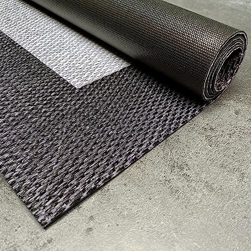 STORESDECO Vinyl Teppich pflegeleicht rutschfest, Küchenläufer & Läufer für Flur, Wohnzimmer und Esszimmer, In & Outdoor Teppich wetterfest, Premium Qualität Größe: 200 x 290 cm, Farbe: Grau Zweiton