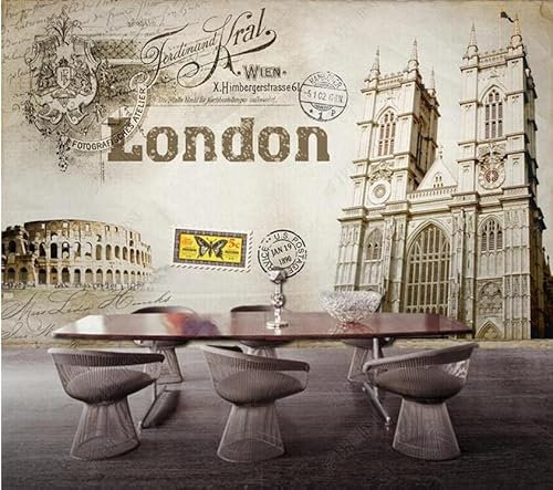 3D Fototapete Tapete Foto Benutzerdefinierte Paris London Hintergrund 3D Wandtapete Restaurant Industriedekor Wandbild Bar Ktv Cafe Tapete-430Cmx300Cm