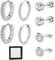 Ohrringe Silber 925 9 Stück Set Mit 2 Paar Creolen und 2 Paar Ohrstecker Mit Kristall in Sterling Silber, 1 Schmuck Lagerung Box für Damen Herren