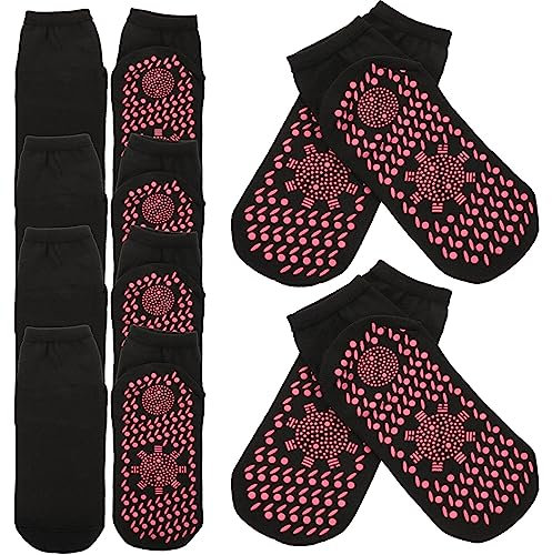 6 Pairs of Winter Thermal Socks Heated Warm Foot Socks Breathable Foot Warmer Massaging Thickened Socks for Outdoor Activities Skiing Hiking Fishing