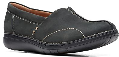 Clarks Women's, Ashland Lily Loafers, Black Nubuck, 7.5 Wide