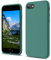 CALOOP Designed for iPhone SE Case 2020/2022, iPhone 8/7 Case, Liquid Silicone Full Body Protective Covered Silky-Soft Anti-Scratch Gel Rubber Slim Shockproof Cover 4.7 inch, Pine Green