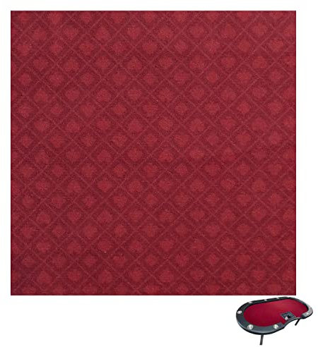 Luckin Sports Texas Hold'em Professional Poker und Glücksspiel-Tischdecke, 100% strapazierfähiger Stofffilz, staubdicht und wasserdicht, waschbar und bügelbar, Rot, 274 x 142 cm