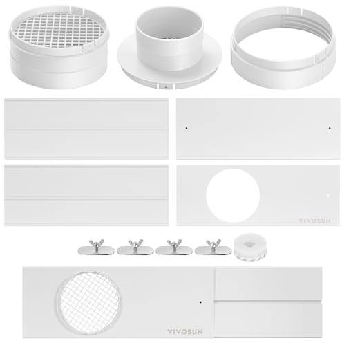 VIVOSUN Window Vent Kit, Portable AC Window Seal Kit, Fit with 4”/6” Ducting & 5.9” Hose for Sliding Window, Adjustable AC Vent Kit for Duct Fans, Air Conditioner, Dryer