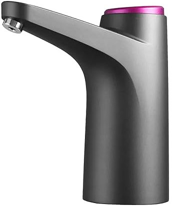 Dispensador de Agua Eléctrico Portátil - Bomba Automática USB Recargable para Botellas y Garrafas - Fácil de Usar con Botón de Un Clic - Material Seguro de Acero Inoxidable y Plástico ABS (Negro)
