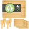 DuneDesign Set d'Assiettes à Raclette 4 Personnes - 30x22 Planche à Raclette en Bois avec Spatule - Dessous de Poêlon à Raclette en Bois - Accessoires pour Raclette - Planchette à Raclette en Bambou