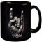 Heavy Metal Zeichen Tasse schwarz in Schwarz Rock-Horn Geste für Musikfans Heavy Metal Tasse schwarz Handzeichen Tasse schwarz mit Fingern Symbolik ideal Mano cornuta sign of