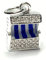 Strandkorb 925 Silber Anhänger blau/weiß Zirkonia Kettenanhänger maritim