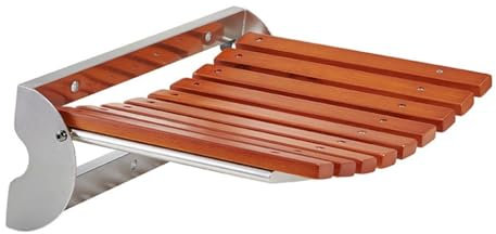 Sedile Pieghevole da Bagno in Legno, Panca da Doccia A Muro per Doccia Interna, Panca da Doccia A Muro