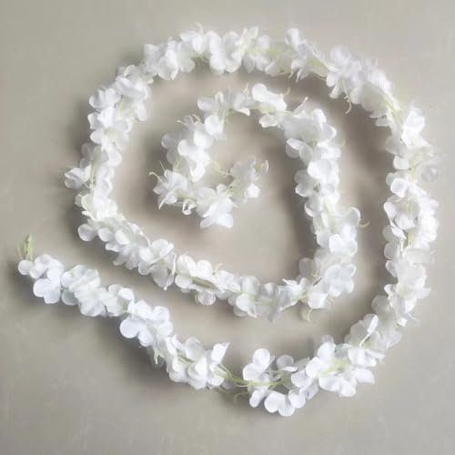 Whakano 4 Stück Künstliche Glyzinien Blumen,Girlande Kunstpflanzen,Kunstpflanze Hängend,Künstliche Pflanzen für Küche,Terrasse,Schaukel,Hochzeit,Garten,Büro,Party,Weihnachten Dekor,Wanddekor,Weiß