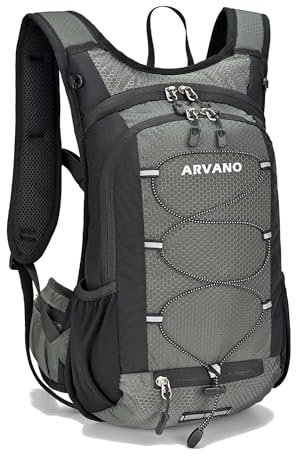 Arvano Fahrradrucksack leicht Skirucksack Klein Wanderrucksack Mtb Fahrrad Rucksäcke 15L Multifunktionaler Laufrucksack für Damen & Herren (Graugrün)