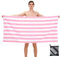 Strandtuch XXL160x90cm,Rosa Streifen Mikrofaser Badetuch Saunatuch,Strandtücher Leicht und schnelltrocknend,Strandhandtuch Sandfrei mit Tasche,Handtuch für Damen Herren Reise Urlaub Schwimmen Yoga Spa