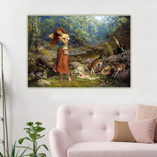 5D-Diamant-Malerei-Set für Erwachsene und Kinder, Arthur Hughes Audrey's Toilette, DIY-Diamantmalerei