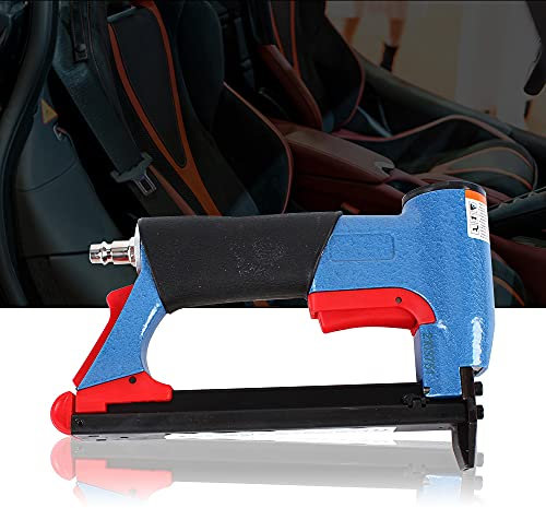 Druckluft Tacker, Pneumatische Nagler Klammergerät Tacke 1/2 Zoll, Heftmaschine Pneumatik Druckluftnagler Nagelgerät, Werkzeug Luftkraft Hefter Naglerhefter Geeignet für Möbelbau 125 PCS 4-16mm