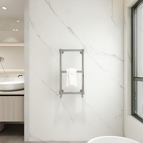 Acezanble∣Bathroom Victorian Heated Towel Rail Traditional Column Radiator Chrome 700×400mm