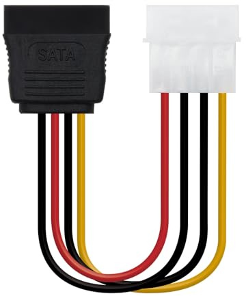 Blendend 16cm SATA Power Cable with 4 Pin Molex Connector to SATA - Ideal for connecting hard drives and optical drives that require a Molex connector.