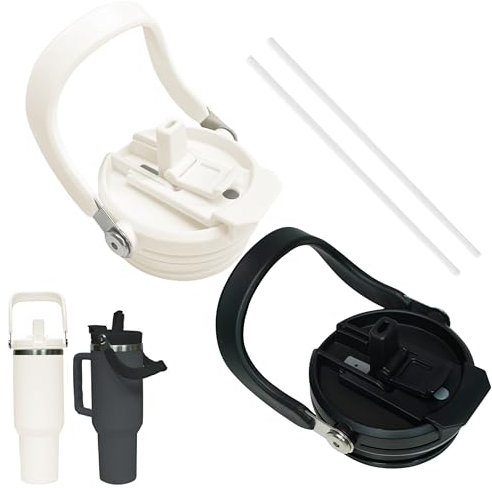 Ersatzdeckel für 40oz Becher, 2 Stück Wiederverwendbarer Auslaufsichere und Staubdichte Tumbler Abdeckungen Becher mit Strohhalm Deckel Ersatzdeckel für Stanley Cup Zubehör (MIX 1)