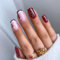 DMQ Christmas Fake Nails, 24Pcs French Press on Nails Square, Red Glitter Christmas False Nails, Christmas French Nail Tips with Glue, Full Cover Stick on Nail for Women Nails Art