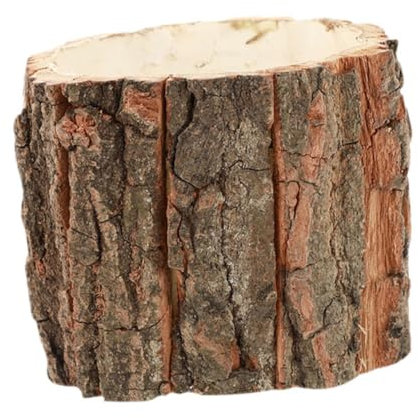Cabilock Holzwürfel Blumentopf Für Balkon Garten Und Wand Baumrinde Pflanzkübel Für Sukkulenten Und Blumenarrangements Kleiner Topf Aus Holz Für Pflanzen Im Freien Rustikales Pflanzfass Für