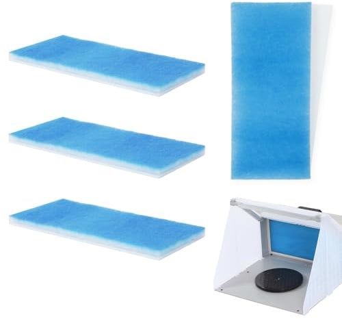 WISEPRO 4 stycken filtermattor, filter för airbrush, dubbellagigt sprutkabinsluftfiltermaterial, airbrush-filter bärbart airbrush-tillbehör, ersättningsfilter lämpligt för sprutkabiner