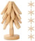 Wooden Trivets for Hot Dishes, Christmas Tree Shape, 5 Wooden Trivets + 1 Stand Stored Like a Tree, Beech Wood for Hot Pots, Pans, Bowl, Teapot, Practical Trivet on The Kitchen Counter
