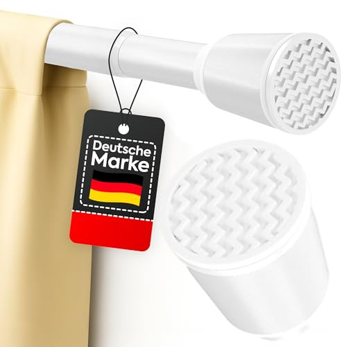 AKAYGUN Gardinenstange ohne Bohren (Weiß, 70-120cm) Teleskopstange zum Klemmen, Spannstange ohne Schrauben, für Innen- und Außenbereich zum Klemmen