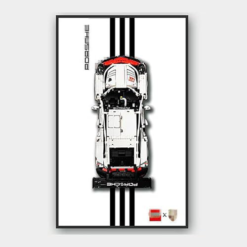 Für Lego Technic Porsche 911 42096 RSR Wandhalterung, Anzeigetafel für 42096 Modell, Rennwagen-Sammler-Vitrine, langlebiges Acryl, kompatibel mit Lego Supercars, Geschenk für Erwachsene und