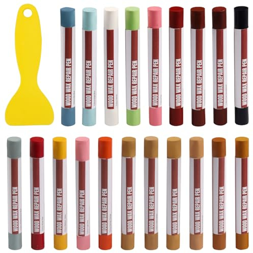 YIEMI Wood Filler Stick, 20 Farben Holzreparaturstifte, Holzmöbelmarker