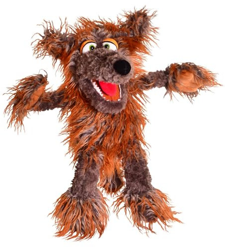 Living Puppets Wolf-Siegfried Handpuppe, 57 cm, Bespielbares Maul, Handeingang am Bauch