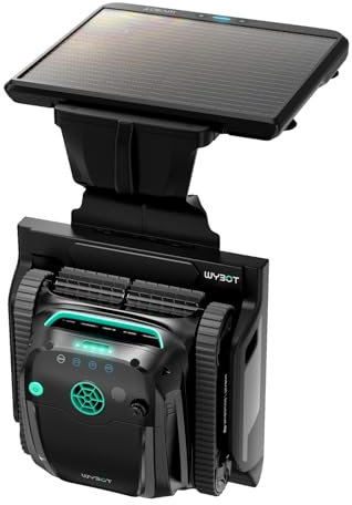 WYBOT S2 Solar Robot Piscine sans Fil, avec Plan De Nettoyage Intelligent, Nettoyage Partiel De Précision, Retour et Solaire Charge automatiques, Système d'adsorption 3D, Ideal for 300 m²(Noir)