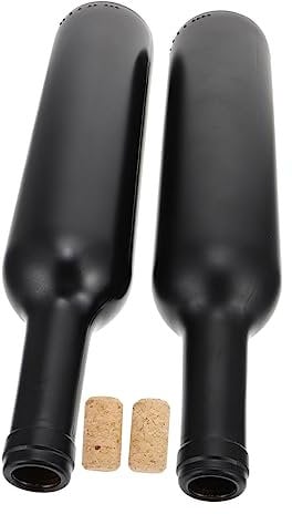 ELAYARD 2pcs Black Empty Wine Bottles for Storage Wine Making Bottle Covers Red