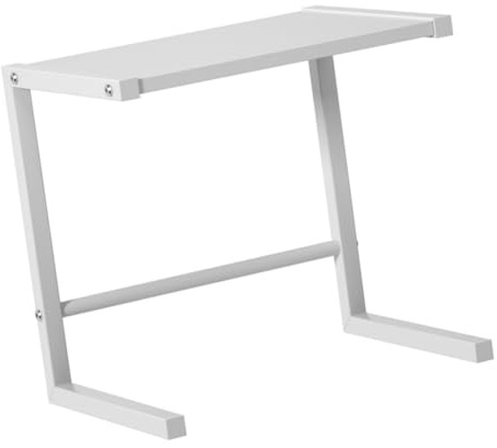 Metal Microwave Stand Countertop Organizer for Kitchen Countertop Use | Carbon Steel Build, White Finish, Stable Structure, Suitable for Microwave or Oven Placement on Tables