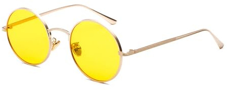 ASYHV Retro Runde Metallrahmen Sonnenbrille für Damen und Herren Farbige Metallfassung mit UV400 Schutz