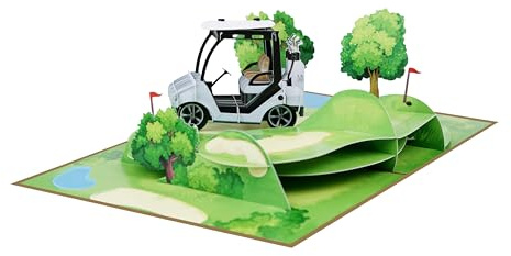3D Karte Pop Up Golf, Golf, Geburtstagskarte Golfer, Gutschein Platzreife, besondere karte Golfer, Golf Kurs, Karte Vatertag, Golfspieler Geschenkkarte