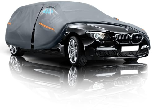 Tozaroa Car Cover for BMW 1 Series E87 E81 F20 F21 F40(2001-2024)100% Waterproof Breathable, Outdoor Full Exterior Covers All Weather Protection Rain Sun Dust with Zip and Cotton(Black)