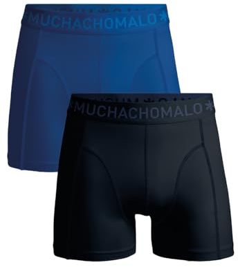 Muchachomalo Herren Boxershorts 2er-Pack, Uni, Baumwolle, Elastischer Bund