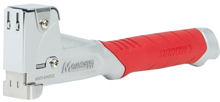 Arrow Hammertacker HT50MG, Profi Schlagtacker kompatibel mit T50 Flachdrahtklammern 8-12 mm, Megnesium Tacker für Dachfolie und Dampfsperre