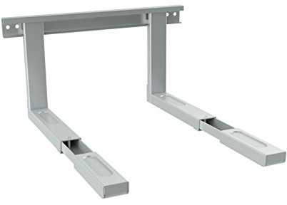 PureMounts Mikrowellenhalterung Wandhalterung Halterung 35kg Silbergrau | Universal Mikrowellen Wandhalterung mit verstellbaren Auslegern 385-535mm, VESA, 35kg Traglast, inkl. Schraubenset