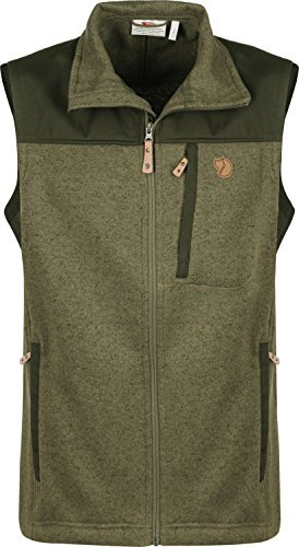 Fjällräven Buck Fleece Vest M, Gilet, Uomo, Verde (Laurel Green-Deep Forest), L