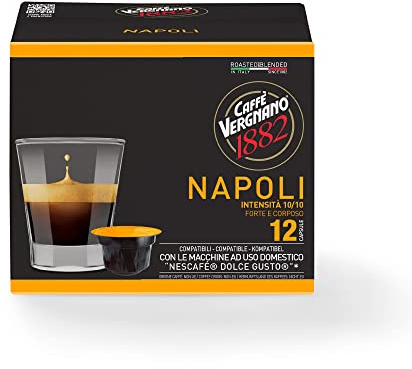 Café Vergnano 1882 capsules compatibles Nescafé Dolce Gusto, Naples - 6 paquets x 12 capsules (total 72)