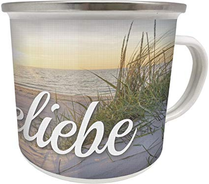 Blechwaren Fabrik Braunschweig GmbH Emaille Becher 0,5 L - OSTSEELIEBE - EB22 Tasse OSTSEE Urlaub Strand Meer